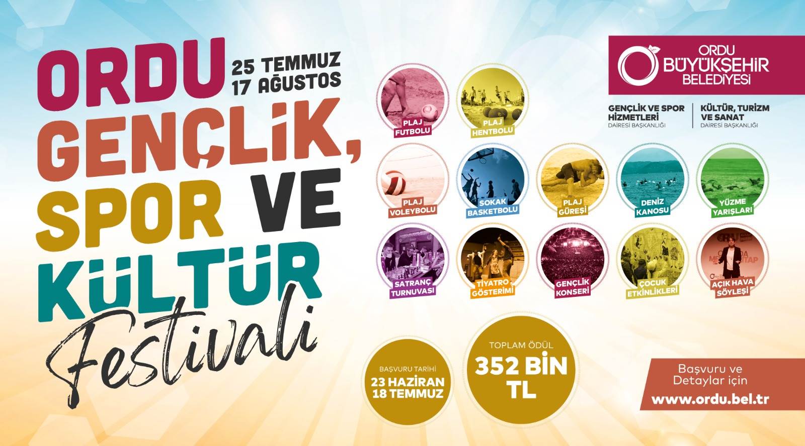 ORDU GENÇLİK SPOR VE KÜLTÜR FESTİVALİ BAŞLIYOR